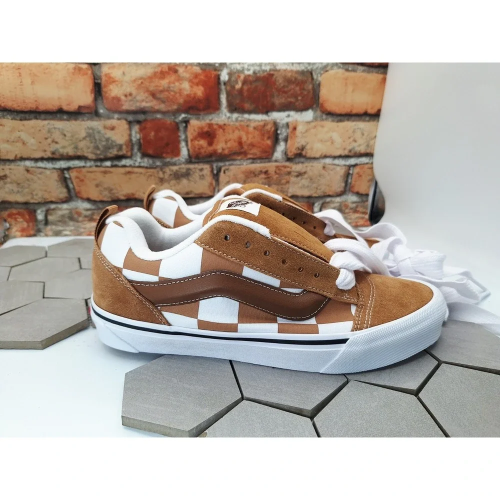 Vans Knu Skool Mega Check Brown Skate Shoes Men's 8 Wheat Checkerboard Women 9.5 - Picture 7 of 9